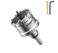Mollom (43mm | 1-11/16") Scie cloche en carbure pour usage intensif avec 2 forets pilotes, coupe l'acier inoxydable, l'acier doux, le fer, le cuivre, le laiton et le plastique