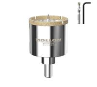 MOLLOM (44mm | 1-23/32") Scie Cloche Diamantée avec 2 Mèches Pilotes Amovibles pour une Coupe Lisse sur les Carreaux en Porcelaine, Verre, Céramique, Marbre, Fibre de Verre, etc