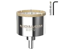 MOLLOM (54mm | 2-1/8") Scie Cloche Diamantée avec 2 Mèches Pilotes Amovibles pour une Coupe Lisse sur les Carreaux en Porcelaine, Verre, Céramique, Marbre, Fibre de Verre, etc