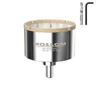 MOLLOM (68mm | 2-11/16") Scie Cloche Diamantée avec 2 Mèches Pilotes Amovibles pour une Coupe Lisse sur les Carreaux en Porcelaine, Verre, Céramique, Marbre, Fibre de Verre, etc