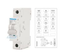 MOLLOM CA 1P 110-240V 25A C25 Disjoncteur miniature | Disjoncteur miniature sur mesure,déclenchement thermomagnétique,6 kA,système solaire CA,usage domestique,camping-cars