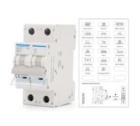 MOLLOM CA 2P 110-240V 63A C63 Disjoncteur miniature | Disjoncteur miniature sur mesure,déclenchement thermomagnétique,6 kA,système solaire CA,usage domestique,camping-cars