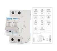 MOLLOM CC 2P 250V 63A C63 Disjoncteur miniature | Disjoncteur miniature sur mesure,déclenchement thermomagnétique,6 kA, sectionneur CC pour système photovoltaïque