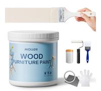 Mollor Peinture Meuble Bois | Idéal pour Rénovation | Chalk Paint, Ardoise Craie | Peinture Mur Interieur | Mat et Lavable | 0.5kg Blanc Crème Outils