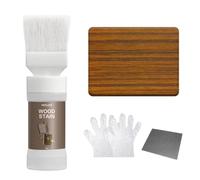 MOLLOR Teinture Bois Teck 150g Avec Pinceau Intégré, À Base D’Eau - Protecteur, Séchage Rapide, Faible Odeur, Non Toxique, Sans Apprêt Ni Finition, Pour Meubles Et Loisirs Créatifs