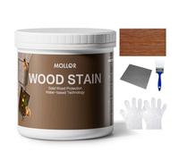 MOLLOR Teinture pour bois à base d'eau, Huile bois finitions multiples - Intérieur/extérieur, Séchage rapide, Faible odeur (473ml, Teck avec outils)