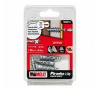 Molly 10 Chevilles auto-foreuses Sting M4 x 39 mm avec vis