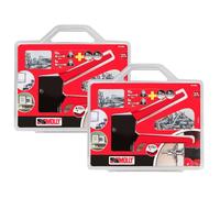 MOLLY Lot de 2 kits de chevilles métal avec pince - 20 chevilles par kit (Ø4x33, Ø5x36) - rouge