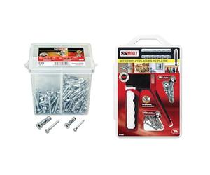Molly M71020X-XJ Seau de 100 Chevilles, Gris & M71931-XJ M71931 Kit d'Outils Gris