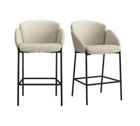 Moloo Fauteuil de bar tissu lot de 2 - Beige