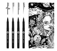 Molotow Blackliner Set 3 (4 pointes spéciales, Liner avec encre permanente indélébile) 4 pièces, noir