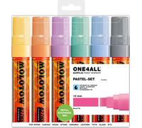 Molotow marqueur acrylique ONE4ALL ACRYLIC 627HS Boîte de 6, 15 mm, set pastel
