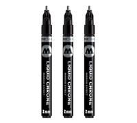 Molotow Marqueur Liquid Chrome (avec encre spéciale pour effet miroir) Lot de 3 2 mm