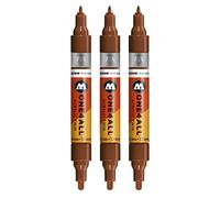 Molotow mo227410 ONE4all Acrylic Twin pour charpentier, Noisette, Lot de 3
