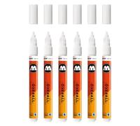Molotow One4All 127HS Lot de 6 marqueurs acryliques brillants (épaisseur de trait de 2,0 mm, brillants, très couvrants et permanents, séchage rapide, rechargeables, pour presque toutes les surfaces)