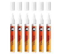 Molotow One4All 227HS Lot de 6 marqueurs acryliques brillants (épaisseur de trait 4,0 mm, brillants, très couvrants et permanents, séchage rapide, rechargeables, pour presque toutes les surfaces)