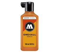 Molotow ONE4ALL Refill Acrylique Couleur 218 Orange fluo Flourescent 180 ml Encre de recharge pour marqueurs permanents