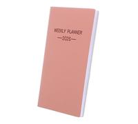 MOLUCKFU Agenda Hebdomadaire Agenda de Poche Hebdomadaire 2026 A6 Rose en Papier et Pu, pour Notes, sans Transfert D’encre, Voyage et Planning Mobile