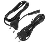 MOLUCKFU Cordon d'alimentation Pratique 1,5 M en Aluminium Plaqué Cuivre Deux Têtes de Fiche, Lot de 2 pour Lampe et Écran, Câble de Remplacement Noir Réutilisable