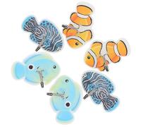 MOLUCKFU Crochet mural poisson tropical adhésif puissant 6 pièces pour suspension d'objets domestiques et décoration murale réutilisable