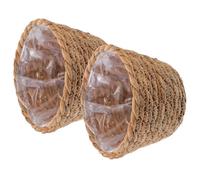MOLUCKFU Paniers de Fleurs décoratifs tissés à la Main en Paille 2Pcs pour Plantes intérieures Maison Salon Chambre 5.12X5.12X3.54In