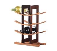 MOLUCKFU Porte-Bouteille Présentoir Décoratif Élégant en Bambou, de Vin | Bar et Cave à Vin, Couleur Café, Pièce Centrale Chic, Style Mode pour Collectionneurs