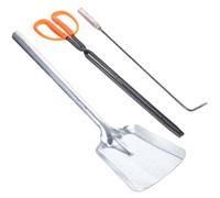 MOLUCKFU Set d Outils de Cheminée en Fer Comprenant Pelle à Cendres, Tisonnier et Crochet, sans Bavure, Facile à Ranger pour Usage Quotidien et Foyer