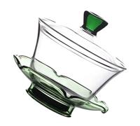 MOLUCKFU Tasse à Thé pour Garder le Thé Chaud de Style Chinois en Verre Transparent Couvercle, Délicate et Fonctionnelle pour Mariage ou Bureau