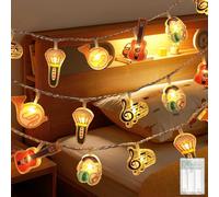 MOLVCE Guirlande lumineuse décorative pour chambre d'enfant - 1,5 m - 10 LED - Blanc chaud - En acrylique - Fonctionne avec piles - Avec minuterie - Lumières décoratives pour chambre à coucher