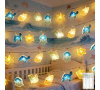 MOLVCE Guirlande lumineuse pour chambre d'enfant - 1,5 m - 10 LED - Blanc chaud - En acrylique - Fonctionne avec piles - Avec minuterie - Lumières décoratives pour chambre à coucher, chambre d'enfant