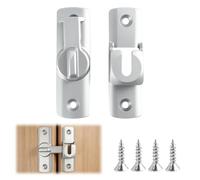 Molythrix Loquet rotatif 90/180° aluminium vis inclus porte coulissante | argent Revêtement anti-corrosion, fixation gauche/droite, ressort à bille, salle bain balcon placard