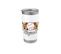 Mom Squad Imprimé Léopard Baseball Mère Femme Sport Gobelet isotherme en acier inoxydable double paroi
