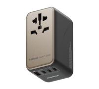 MOMAX Adaptateur Prise Universelle 120W, Adaptateur Voyage avec 2CA 2 USB C et 2 USB A, Adaptateur Universel de Voyage France vers Anglaise UK Irlande USA Canada Australie Chine Japon Thaïlande