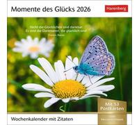 Moments de bonheur Calendrier de cartes postales 2026 - Calendrier hebdomadaire avec citations, avec 53 cartes postales