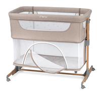 MoMi SMARTBED 4in1 Lit d'enfant - Berceau, 2 niveaux de couchage, réglage de l'angle, moustiquaire et roulettes - Beige