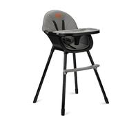 MoMi REKI Chaise Haute Bébé 3 en 1 Noir, Évolutive avec Plateau Réglable, Harnais de Sécurité, Repose-pieds, Dossier Confortable, Jouet Inclus