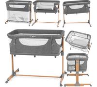MoMi SMARTBED 4in1 Lit d'enfant - réglage de l'angle, moustiquaire et roulettes - Gris