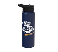 Moms Against White Baseball Pants - Baseball Season Mom Stainless Steel Insulated Water Bottle