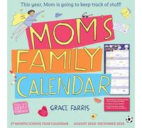 Mom's Family Wall Calendar 2024-2025: 17-Month Calendar August 2024-December 2025 - with stickers!
