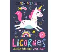 Mon agenda scolaire 2026-2027 licornes - Collectif - 1 2 3 Soleil - broché - Agenda