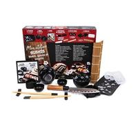 Mon Atelier Sushis, Makis, Gyozas Et Onigiris - Coffret Avec 1 Plateau, 2 Bols, 1 Livre De Recettes, 1 Couteau Santoku, 2 Paires De Baguette, 1 Natte En Bambou, 2 Supports De Baguettes, 2...