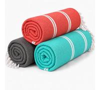 Mon Bijou Set de 3 foutas XXL 200x100 cm - Serviette hammam/Plage - LÉGÈRE, Grand Format, SÉCHAGE Rapide - Bien-être, Sport, Voyage - Stimio