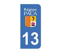 Mon Blason - Autocollants 13 avec Logo Officiel Région Provence Alpes Côte d'Azur pour Plaque Immatriculation Moto - Sticker Bleu - Fabriqué en France