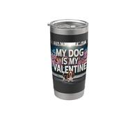 Mon chien est ma Saint-Valentin Basset Hound Street Graffiti Gobelet isotherme en acier inoxydable double paroi