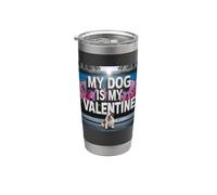 Mon chien est ma Saint-Valentin English Bulldog Street Graffiti Gobelet isotherme en acier inoxydable double paroi
