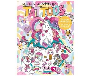 Mon Livre De Coloriage Tattoos Licornes - 32 Pages Coloriages ! + Tattoos Offerts