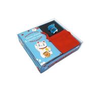 Mon Maneki-Neko Porte-Bonheur Succès, Chance Et Réussite Scolaire - Coffret Avec 1 Livret + 1 Chat Porte-Bonheur En Céramique Et Son Pochon En Velours