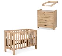 Mon Mobilier Design Amelia II Ensemble bébé Commode à Langer et lit évolutif 120x60 Chêne avec tiroir