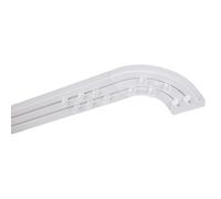 MonMobilierDesign SIMI Rail de plafond tringle en PVC pour rideaux à crochets Blanc Double rail courbé 300 cm