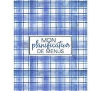 Mon planificateur de menus: Organise, suis et planifie tes menus de la semaine : Un journal, carnet de bord, agenda et suivi alimentaire sur 52 ... de courses : Couverture à rayures 2346